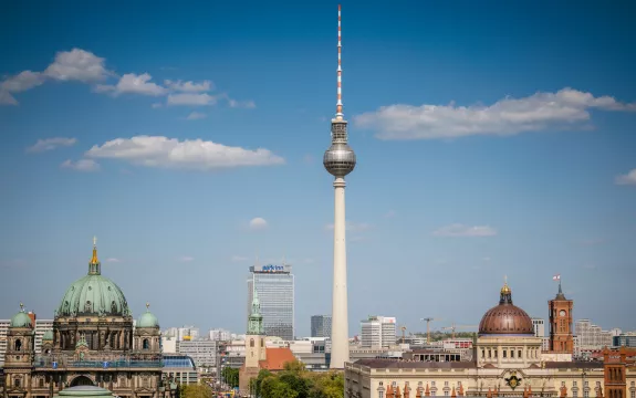 Blick vom Französischen Dom am Gendarmenmarkt
